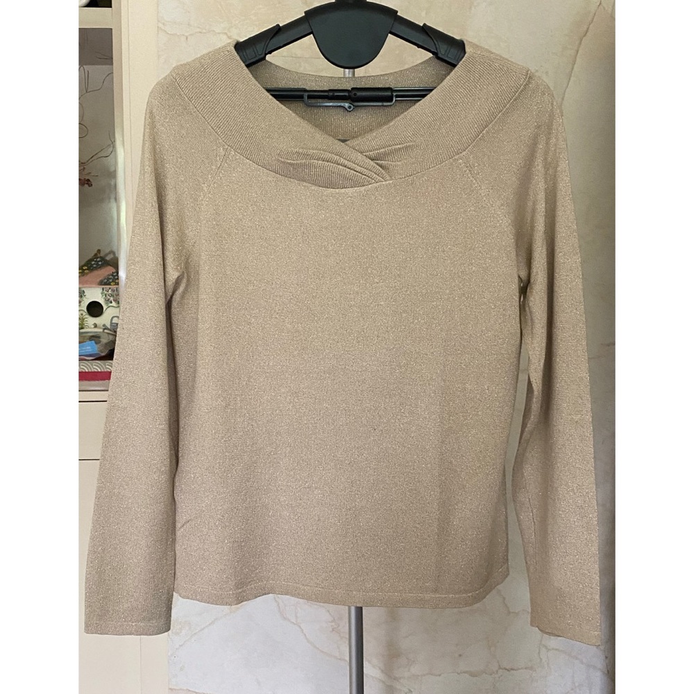 NWOT Ann Taylor Silk Lightweight Knit Metallic Top